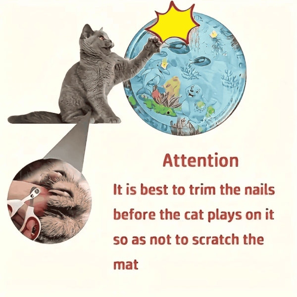 Interactive Cat Play Mat with Floating Fish - Image 3