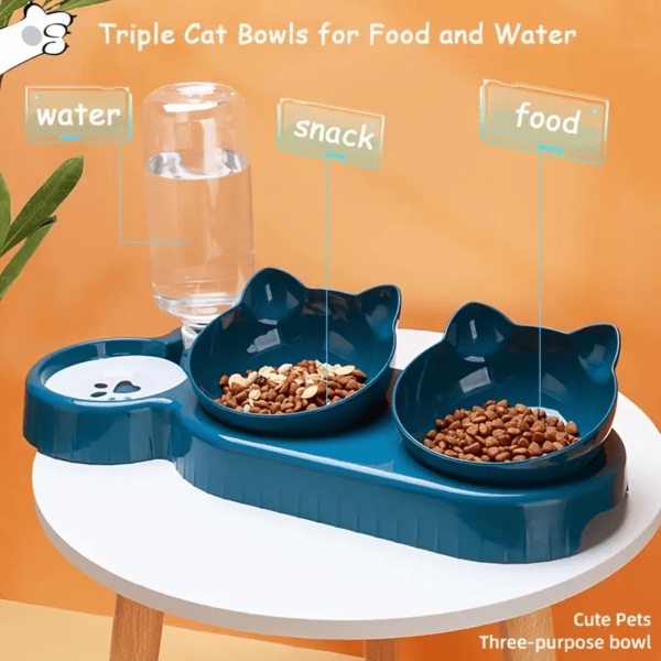 3-in-1 Pet Feeder with Automatic Water Bottle - Image 3